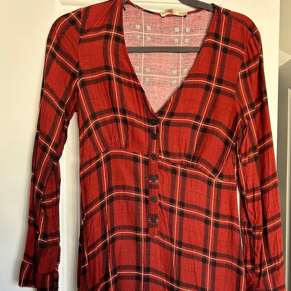 Pull&Bear Dresses & Skirts - Pull & Bear Long Sleeve Plaid Dress